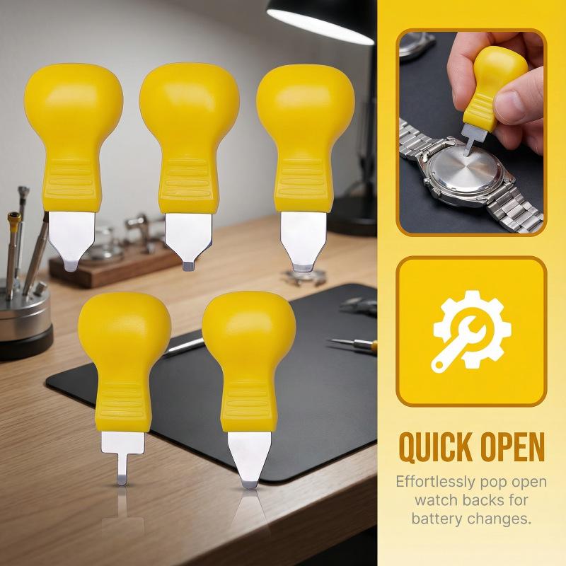 5-Piece Watch Repair Tool Set: Case Opener and Prying Knife for Battery Replacement