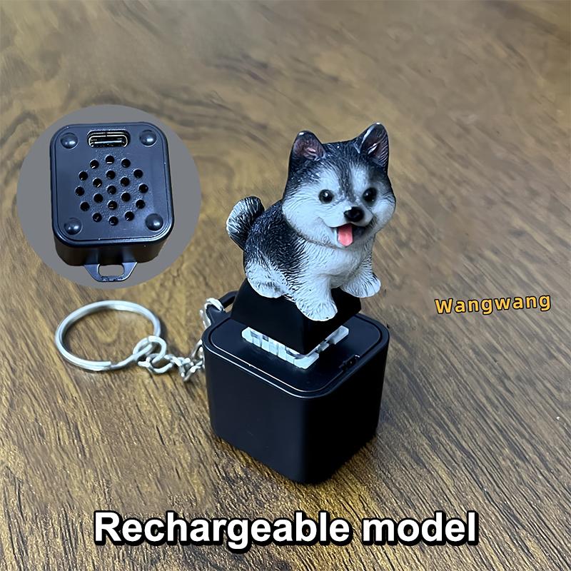 Keychain Fidget Sound Pet Clicker Rechargeable with LED Light for Dog Cat Training & Stress Relief