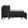 Modern Shoe Bench with Three Storage Doors, Asymmetrical Metal Handles and Multiple Levels for Storage - W100/D34/H69 cm(old sku WF318094AAA)