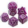 7pcs Polyhedral Dice Set Marble Effect with Dargon Pattern for DND RPG Entertainment Tabletop Games