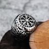 Viking-style Rune Ring, Vintage Nordic Men's Accessory, Durable Uncoated Metal Ring, Bold and Unique Accessory for Everyday Wear