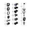 Elegant European & American Stainless Steel High-End Women's Stud & French Earring Set