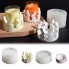 1/2Pcs Easter Bunny Candle Holder Mold Handmade Epoxy Resin Casting Silicone Mold DIY Crafts Rabbit Candle Stand Ornament Making Mould