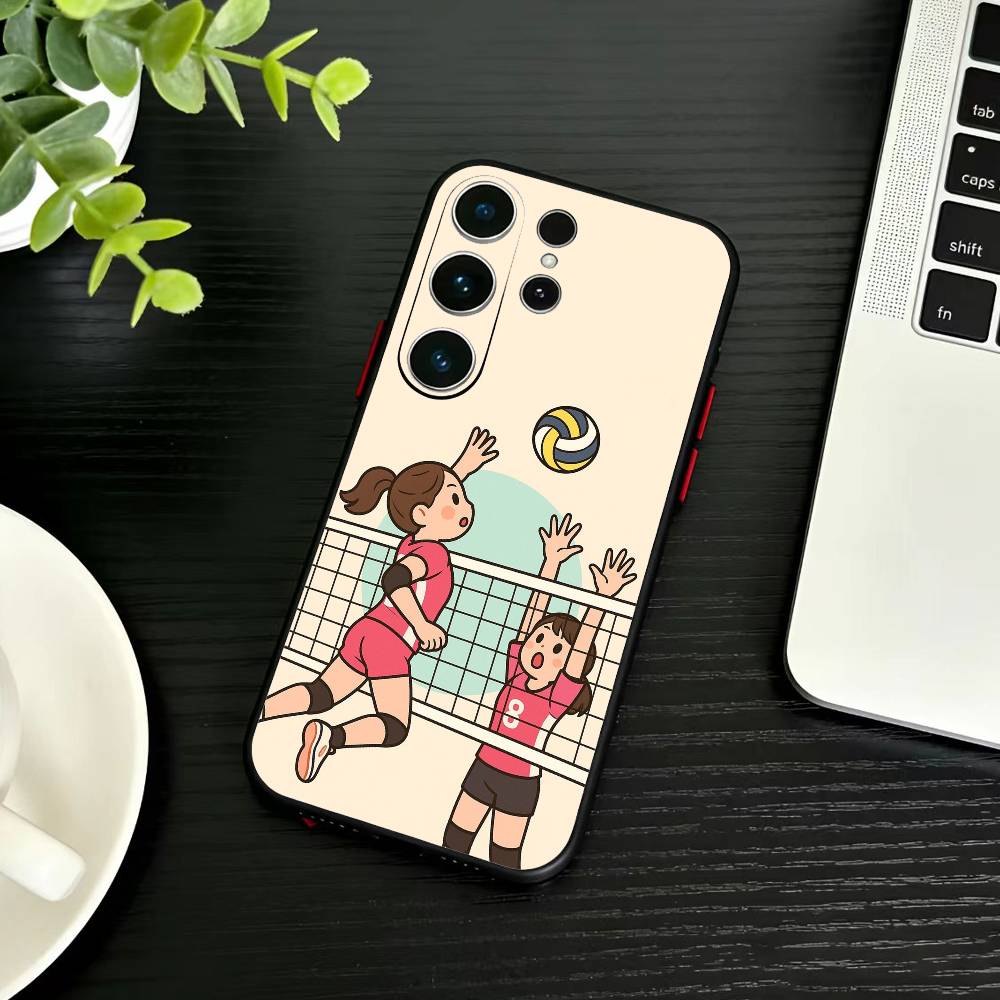 Painted volleyball (9) Phone Case For Samsung S26,S25,S24,S23,S22,S21,S20,Ultra,Plus,FE Black Soft Cover