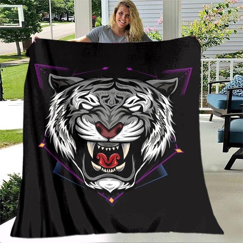 

Большой чехол для дивана-кровати с принтом тигра и животных, мягкое и ворсистое одеяло, плед, мягкие теплые фланелевые одеяла, офисные подарки