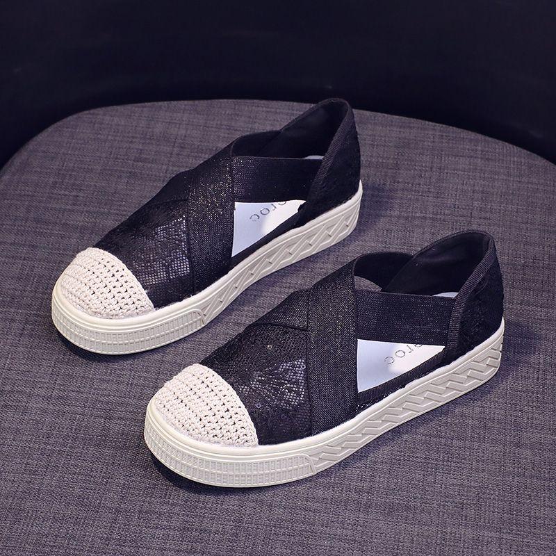 

Мода Лето Новинка Для Ходьбы Сетчатые Дышащие Туфли для Женщин Легкие Повседневные Стильные Высокого Качества Оригинальные Полые Слипоны Женская Обувь 35