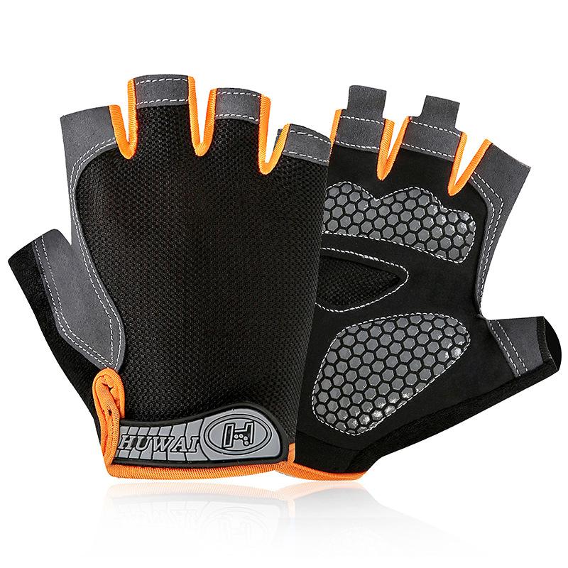 Half-finger gloves men's net sports shock absorption breathable weight lifting equipment training