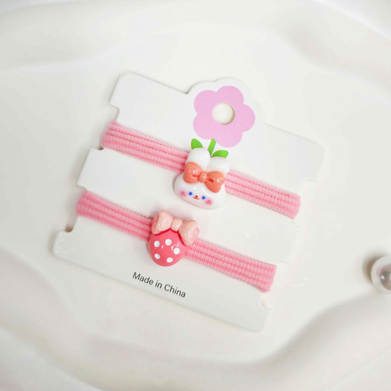 

2 шт./компл. детские резинки для волос с милым кроликом детские резинки для волос головные уборы для девочек не повредят волосы летние резинки для волос для девочек Plastic