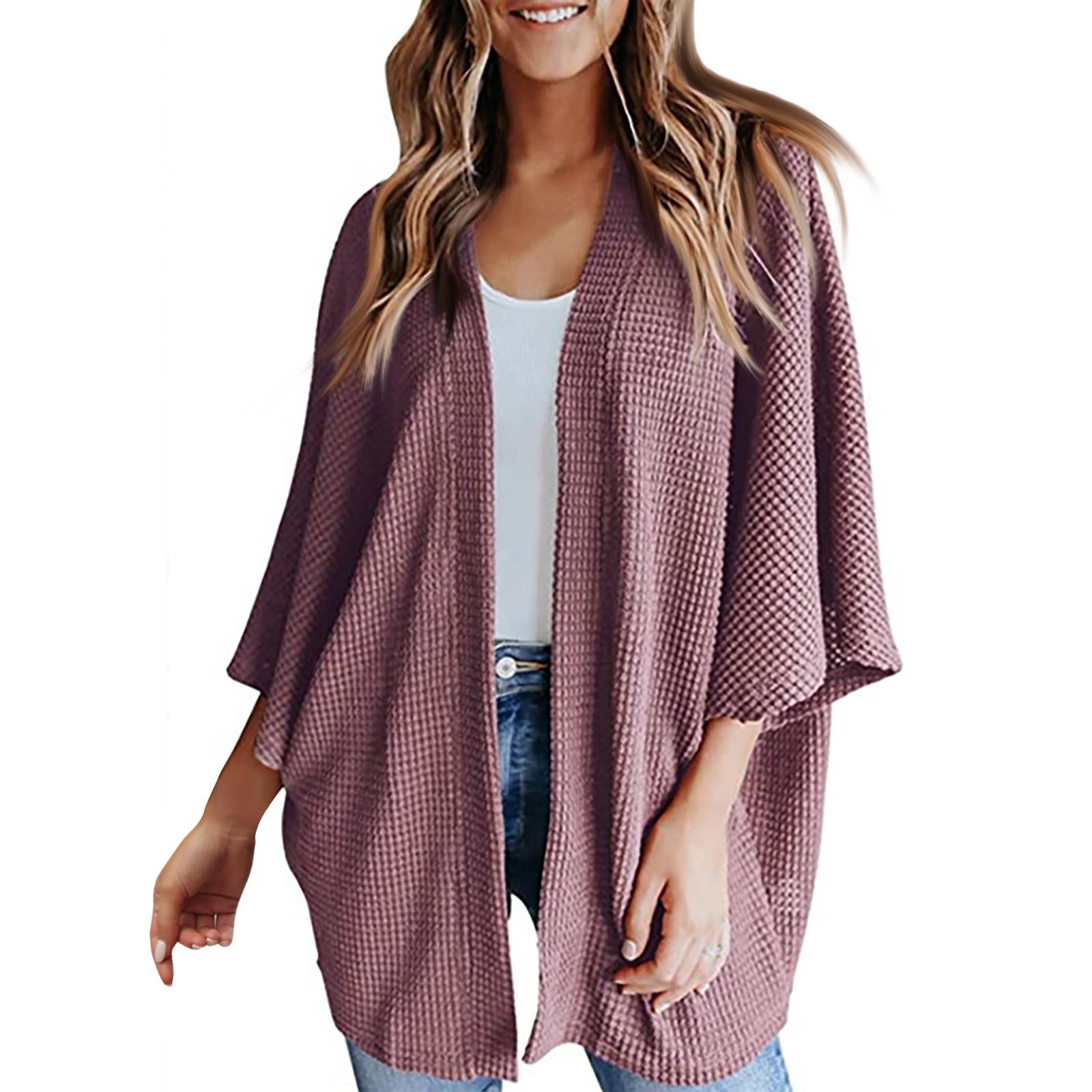 

Осінньо-зимовий новий гарячий продаж, вільний светр-джемпер, в’язаний светр, футболка, топи, жіночий одяг S фіолетовий