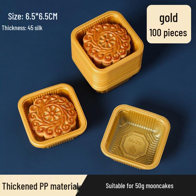 Golden Mooncake Blister Packaging: Salted Egg Yolk Pastry Tray with Mung Bean Cake Blister Box.