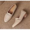 Scarpe singole francesi 2024 nuovo autunno a punta suola morbida pelle morbida tacco spesso scollate temperamento versatile scarpe Mary Jane da donna