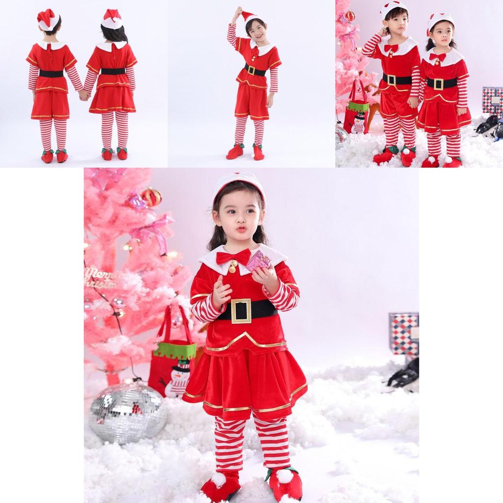 Joyful Christmas Elf Toddler Outfit For Xmas Party Claus Costume