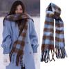 Korean Style Scarf Women's Mohair New Color Plaid Soft Solid Color Scarf Thickened Soft Girl Student Versatile Warm