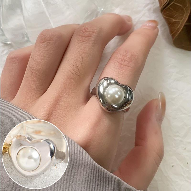 Korean Style S925 Silver-Plated Water Drop Crossover Open Ring – Women's Retro Fashion for Index Finger