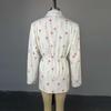 Women's Spring/summer 2025 New Fashion Printing Loose Suit Collar Lace-up Waist Suit Jacket