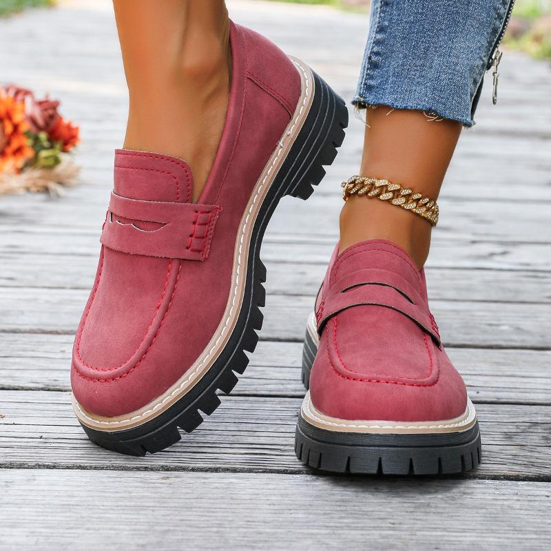 Low-top Single Shoe Women's 2025 Autumn New Muffin Thick-heeled British Loafers