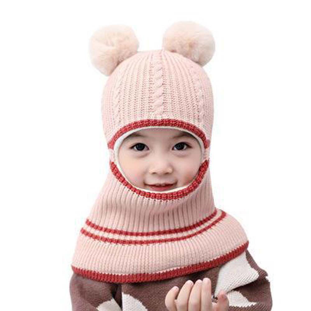 

Шерстяные теплые головные уборы с шарфом для девочек и мальчиков, вязаная шапка, зимние шапки, детские шапки