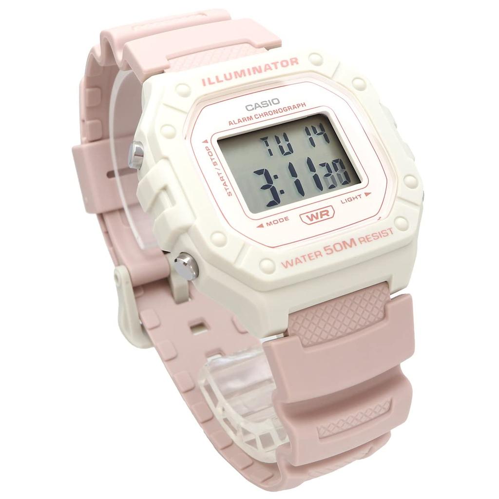 Casio Standard Digital Wristwatch and Pink Overseas Used W-218HC-4A2V, Men's Women's, Beige, Model,