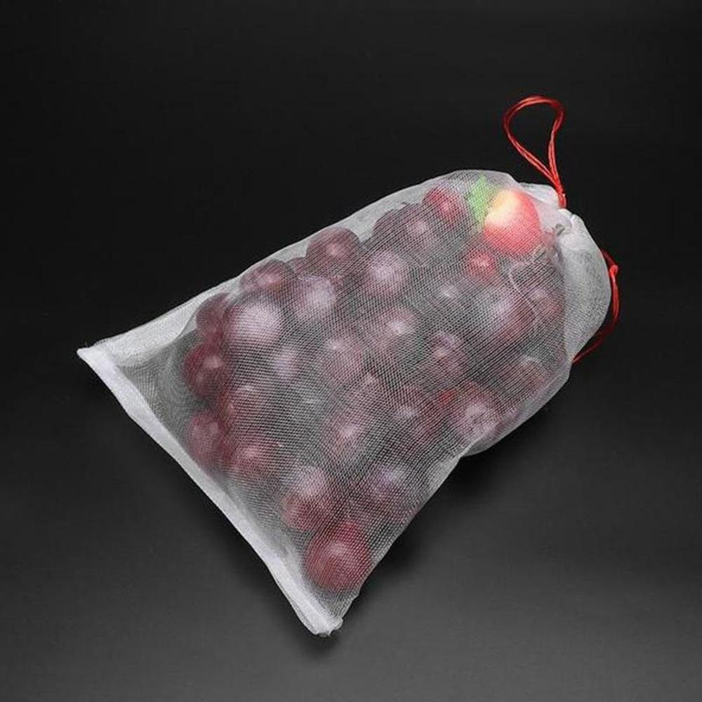 Drawstring Supermarket Fruit Vegetable Mesh Bag Storage Organizer Garden Supplies Protection Bag