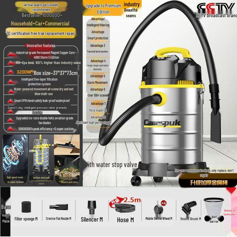 Hochleistungs-Nass-/Trockensauger für den Heim-, Hotel-, Auto- und Industriegebrauch