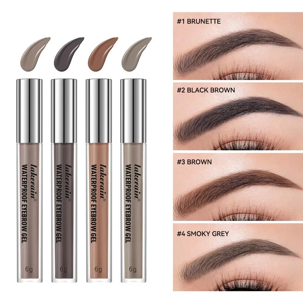 Long Lasting Waterproof Eyebrow Gel Highly Tinted Liquid Makeup Sweatproof Natural Finish Brown Black 4 Colors Cosmetics