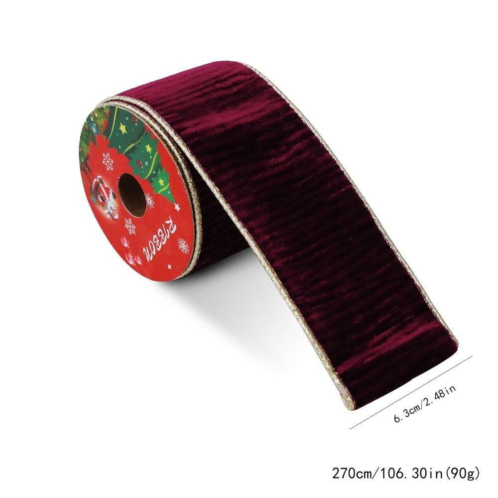 Velvet Christmas Ribbon 8.9cm Width Gift Webbing DIY Craft Bow Material Xmas Tree Wreath