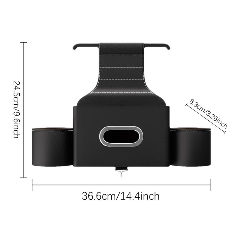 Headrest Storage Box With Hooks Wear-Resistant Seat Back Organizers Car Organizer With Cup Holders For Bottles Snacks Toys Wipes