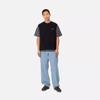 Carhartt WIP Carrot Pants With Tapered Cut Square Label Zipper Fly Straight Leg Jeans Men Pants Light-Blue I034237-01-12