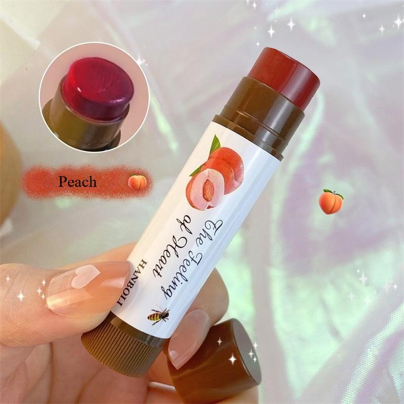 

1pcs Natural Temperature Change Color Lipstick Fruity Lip Balm Moisturizing Nourishing Lip Gloss Make Up Cosmetics peach flavor