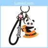 Creative Cartoon Panda Keychain Adorable Silicone Accessory For Bags And Keys