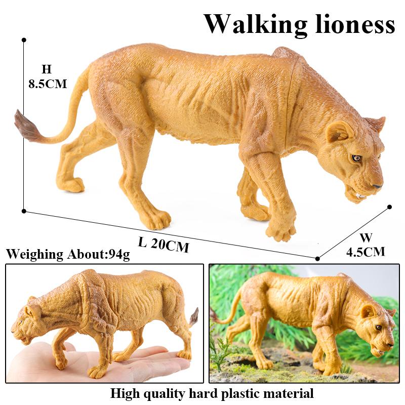 Oenux Wild Animal Lion Tiger Bear Wolf Rhinoceros Cheetah Antelope Hippo Elephant Zebra Model Action Figures Kids Toy Cute Gift