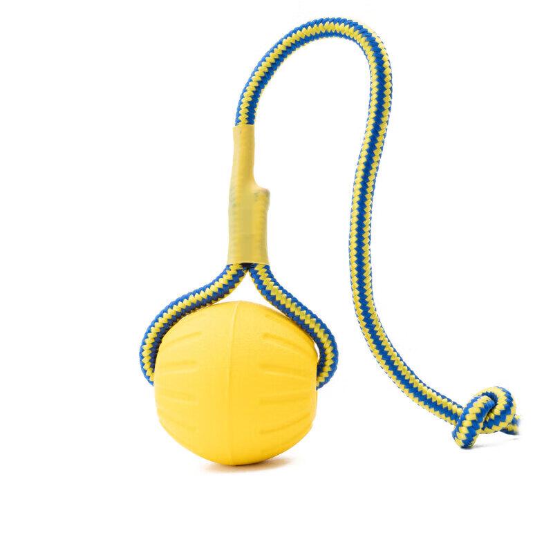 Dog Training EVA Foam Rope Ball 7cm жёлтый