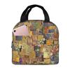 Gustav Klimt Isolierte Lunchtasche für Damen Kinder Tragbar Lebensmittelboxen Thermische Lunchbox Tragetasche