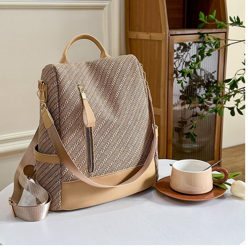 Backpack women's new retro fashion single shoulder backpack portable casual large capacity fashion women's backpack