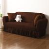 Thick Elastic Bubble Gauze Sofa Cover with Lace Full Wrap Slip Proof for Chaise Lounge Sectional Sofa