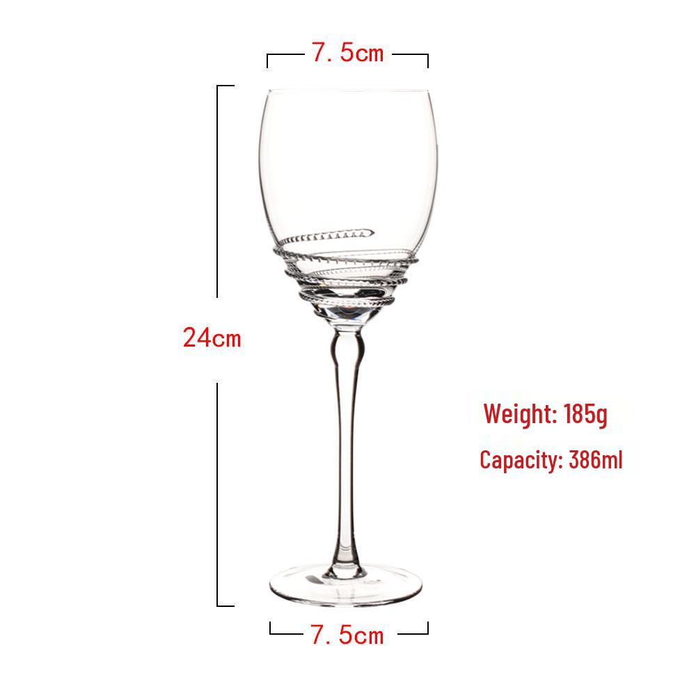 Elegant European Retro Brushed Crystal Wine Glass - Luxury High-Stemmed Design