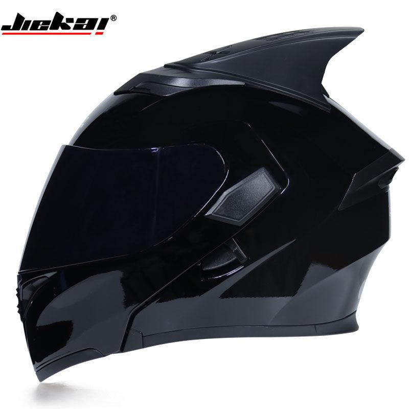 

JIEKAI мотоциклетный шлем с мужскими и женскими двойными линзами, открытый шлем/электромобиль, полуполное покрытие локомотива M чёрный