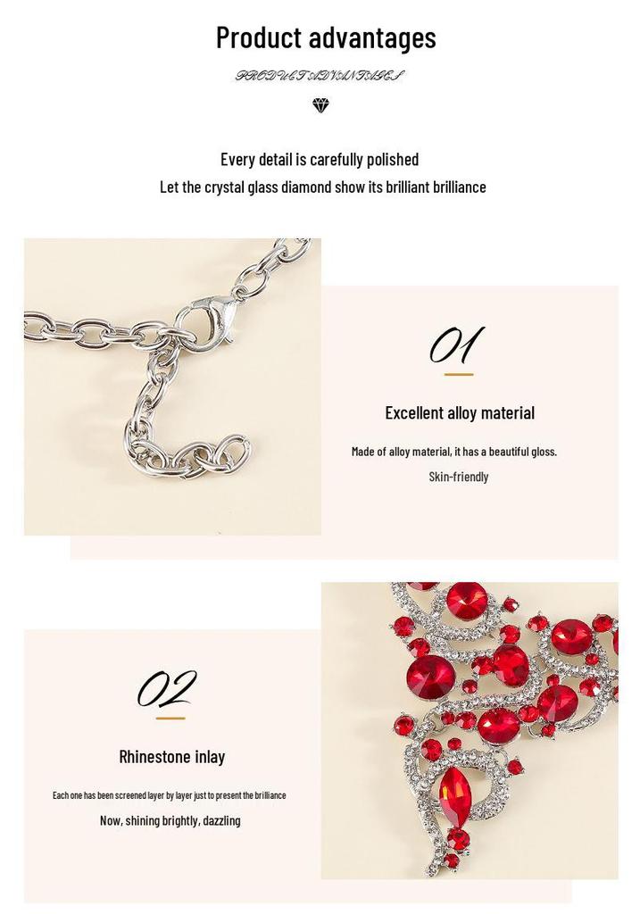 Retro Modeschmuck Set: Elegantes Halsketten-, Ohrring- und Armband-Set für Abendkleider