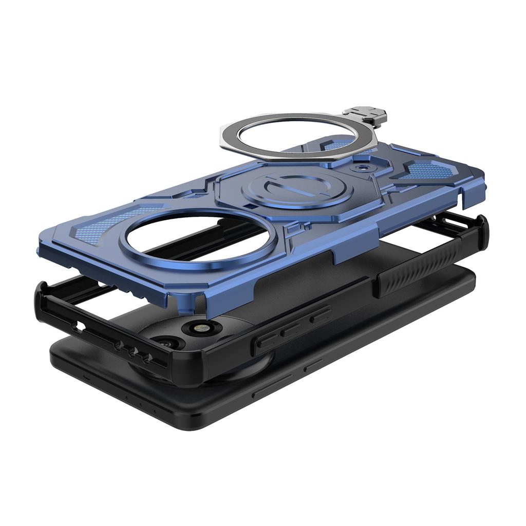 For OnePlus 13 Magnetic Case Rotating Metal Kickstand PC+TPU Phone Back Cover