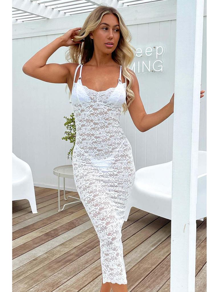 New Multi-Color Lace Sleeveless Suspenders Sexy Long Dress 2025