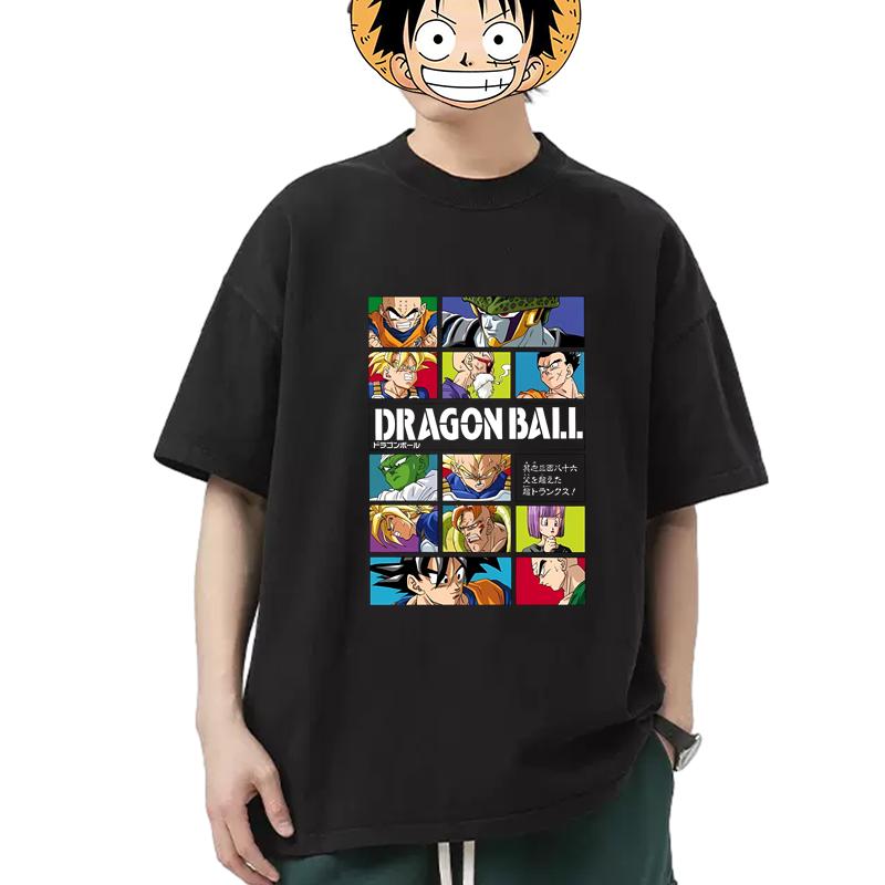 Dragon Ball Tshirt Mens Pure Cotton Casual  Round Neck Tshirt Short Sleeve Clothing Summer Sports Casual Short Sleeve Top