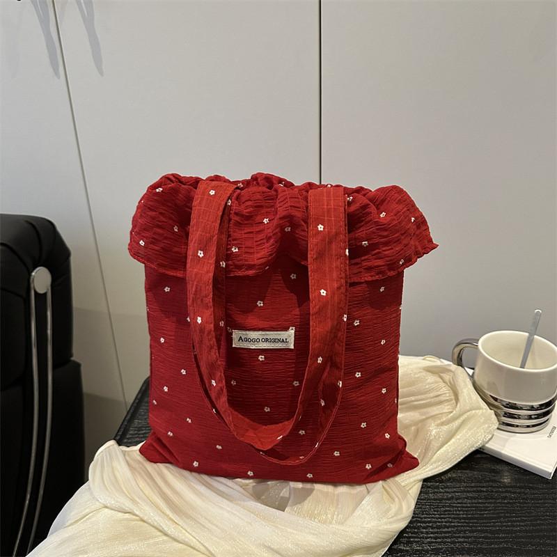 Spring Fashion Tote Bag With Ruffle Edge For Daily Use