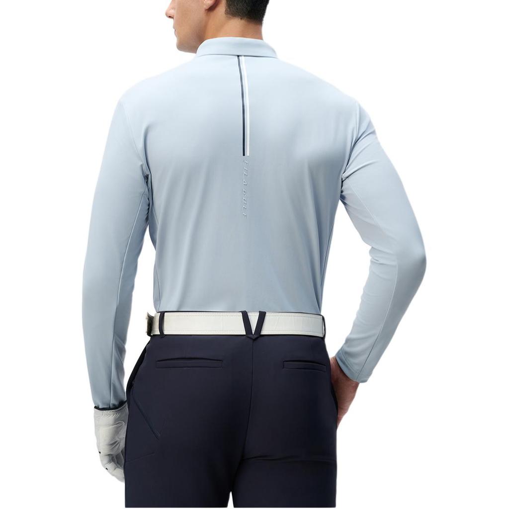 Fila Golf Series Soft Comfortable Simple Long Sleeve Polo Shirt Men Tops Blue A11M445203F-LB