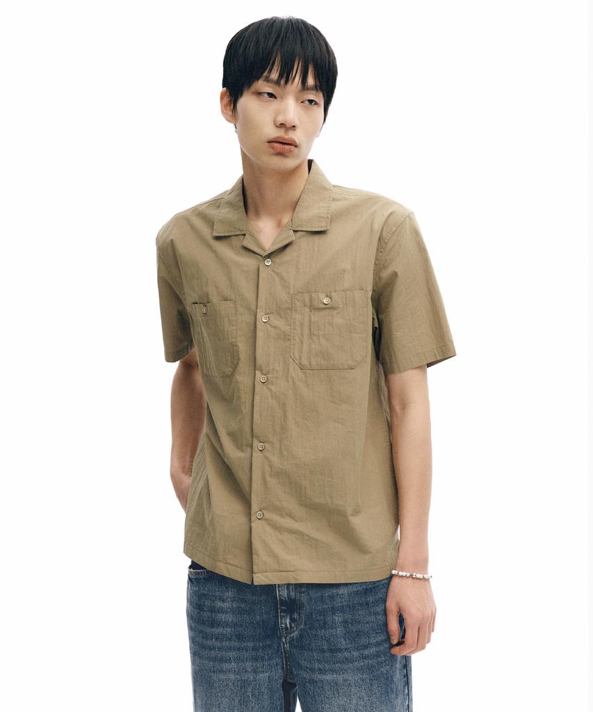 INTEMPOMOOD Uncle Open Collar Half Shirt: 2 Colors