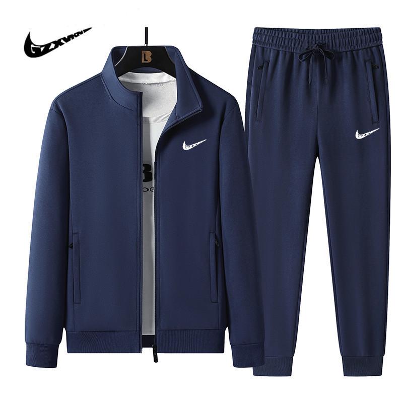 2025 Herren Freizeit Baumwoll Trainingsanzug Set: Reißverschluss-Strickjacke & Sportbekleidung Zweiteiler
