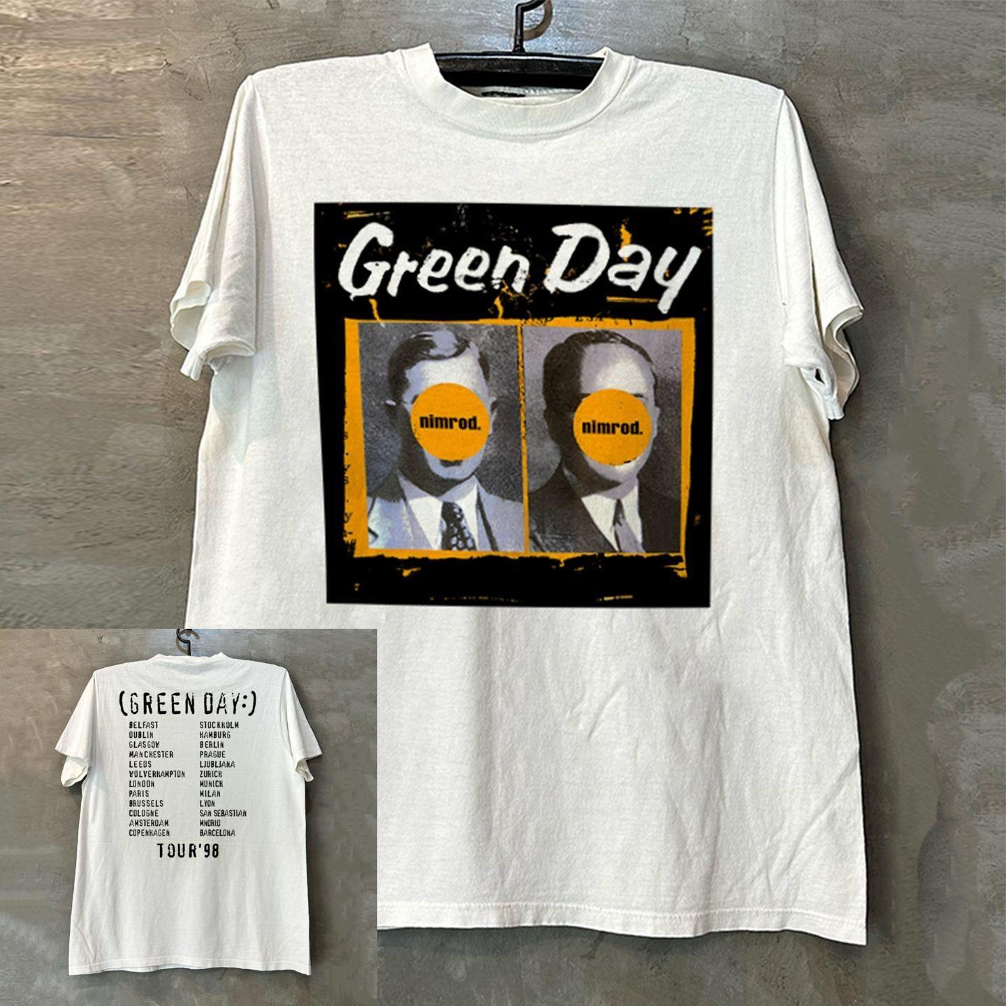 

Green Day Green Day Band Album Record Short-sleeved T-shirt Vintage American Retro Design Half-sleeved Man 4XL
