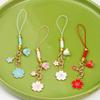 Short Style Mobile Phone Case Keychain Sakura Flower Phone Lanyard Mobile Phone Lanyard  Car Key