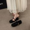 Retro flat Mary Jane shoes with skirt 2025 new suede black light mouth soft sole single shoes women's comfortable women's shoes