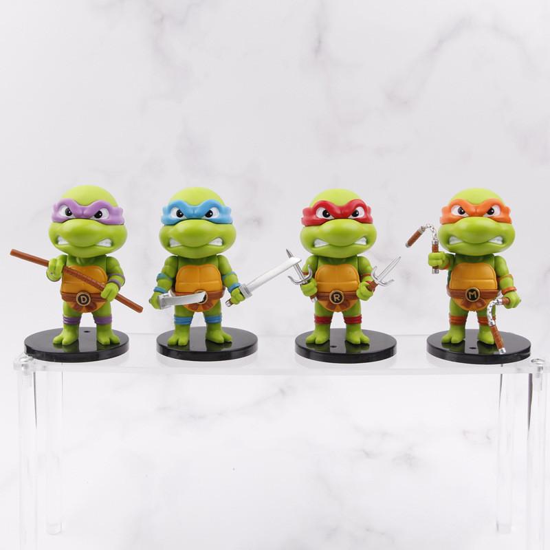 Classic Ninja Turtles Model Action Figures Set Adorable Pvc Cake Toppers Blind Box Toys