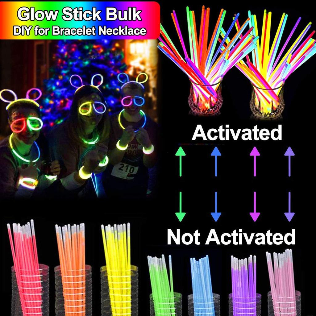 112 Pcs New Years Eve Glow in The Dark Party Supplies 2025, Glow Sticks Bulk LED Neon Party Favor Light Up Toys Gifts Kids Adult 100 Glow Sticks
